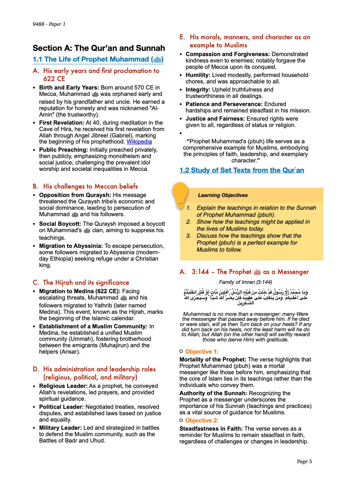 Paper 1: 9488 Cambridge A Level Islamic Studies PDF - Image 5