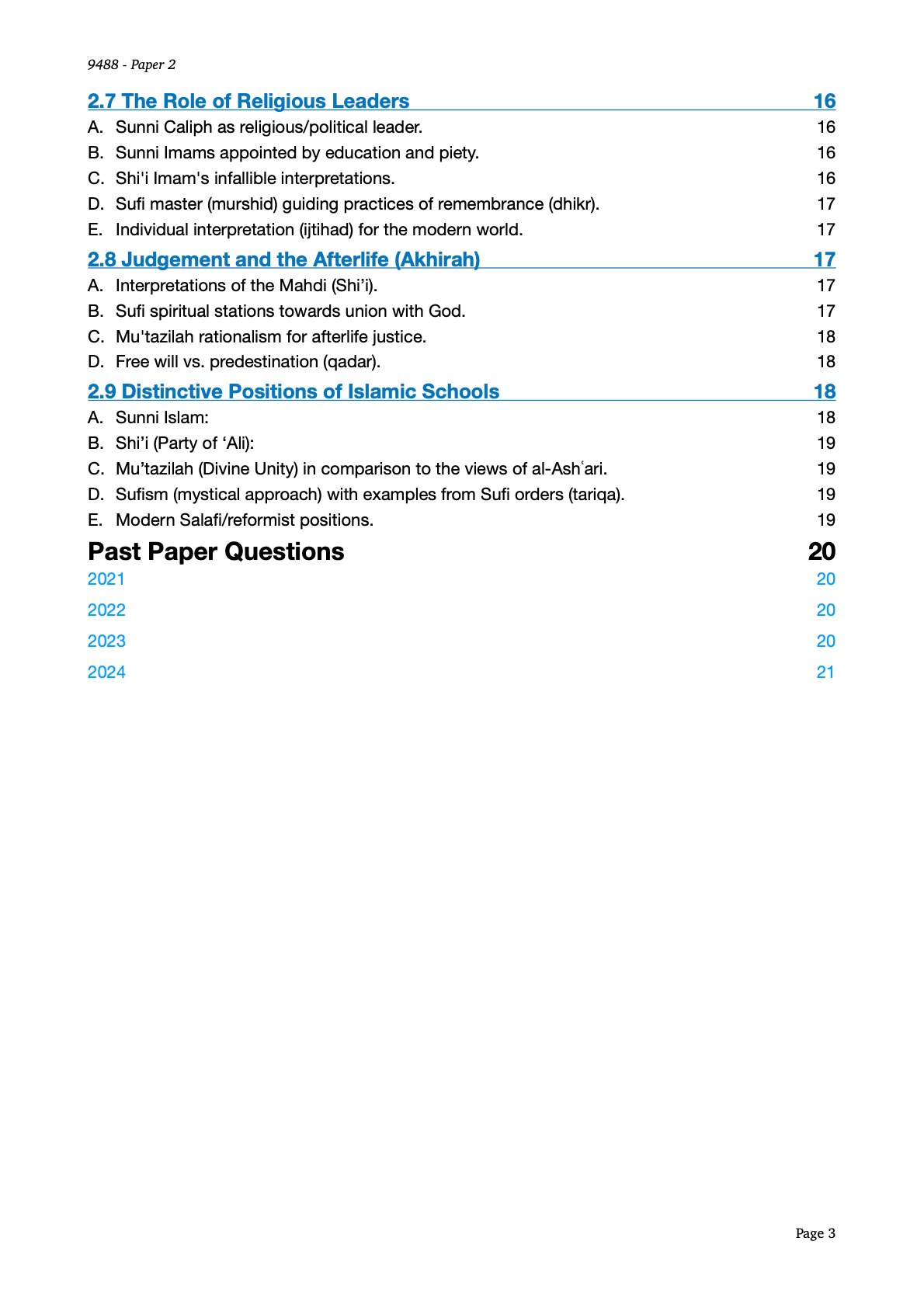 Paper 2: 9488 Cambridge A Level Islamic Studies PDF - Image 3